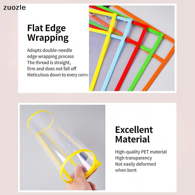 

Waterproof A4 Document Storage Bag Transparent Reusable Envelope Random Colors For File Organization At School And Office