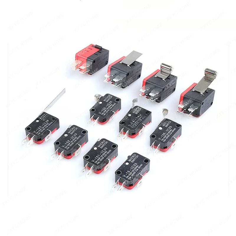 

50PCS Micro Switch Travel Switch Limit Switch V-15 V-152 V-153 V-154 V-155 V-156-1c25 15A250V Momentary 1NO1NC Lever Roller