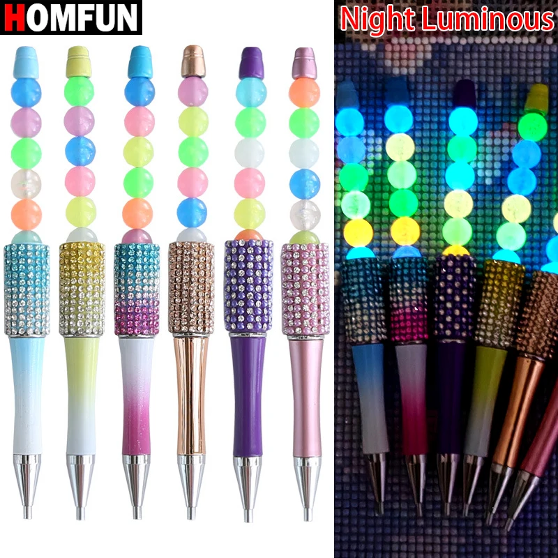 HOMFUN 5D Diamond Painting Creative Beading Point Drill Pen DIY Mosaic Removable Night Luminous Pen Accessories Embroidery Tools