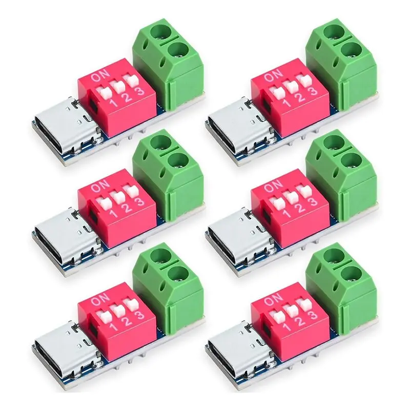 ABCA-USB-C PD Trigger Board Module PD/QC Decoy Fast Charging USB Type-C To 12V High Speed Power Output Boost 12Pcs