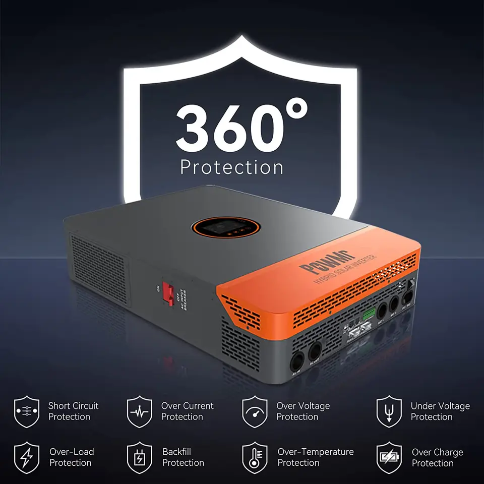 PowMr 10.2 kW Hybrid Inverter 48 V DC to 220 V/230 V AC MPPT Solar Inverter with 180 A MPPT Solar Charge Controller Max PV Input 500 VDC Works with Lead Acid PowMr 10.2 kW Hybrid Inverter 48 V DC to 220 V/230 V AC MPPT Solar Inverter with 180 A MPPT Solar Charge Controller Max PV Input 500 VDC Works with Lead Acid