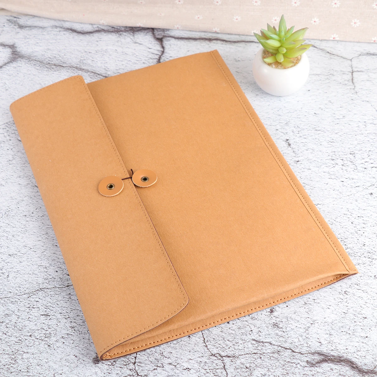 

Waterproof Kraft Paper File Bag Yellow Documents Pouch File Holder For School Office Home Portfolio Set Notes Pouch