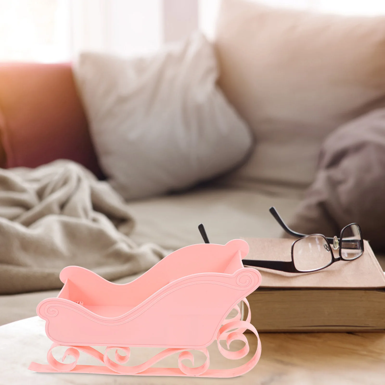 

Christmas Sleigh Ornament Mini Desktop Sleigh Decor for Tree Mantel Holiday Centerpiece Festive Xmas Decoration