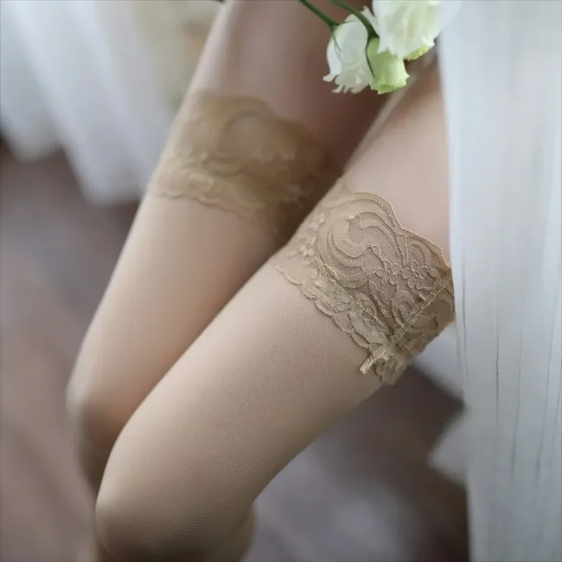 새로운 레이스 레이스 스타킹 높은 높은 탄성 손 찢어진 양말 섹시한 유혹 투명 허벅지 양말 섹시한 속옷