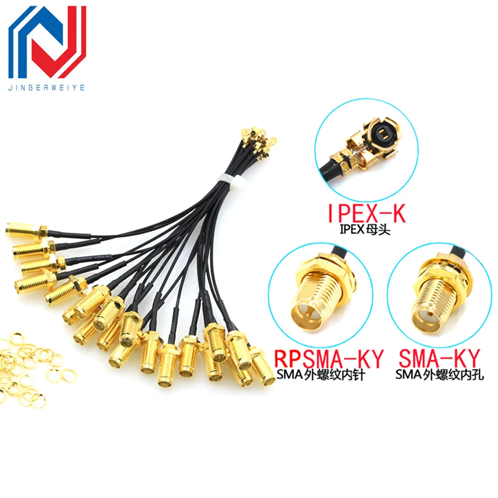 5Pcs SMA Connector Cable Female to uFL/u.FL/IPX/IPEX UFL to SMA Female RG1.13 Antenna RF1.13 Cable Assembly RP-SMA-K