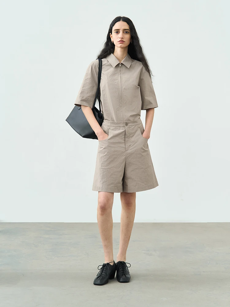 

Оригинальный дизайн, комбинезон с высокой талией, женский, свободного кроя, летний, из смесовой хлопковой ткани, с короткими штанинами, эксклюзивно онлайн