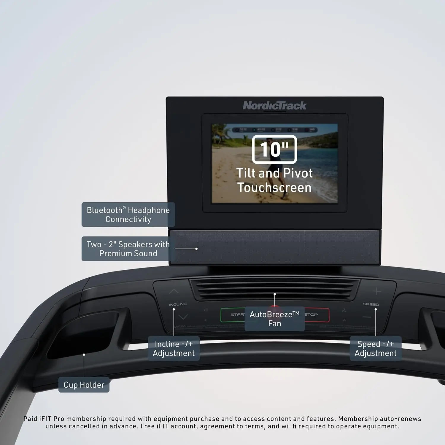 Treadmill, T Series 10 Model, Including 1-Month Pro Membership