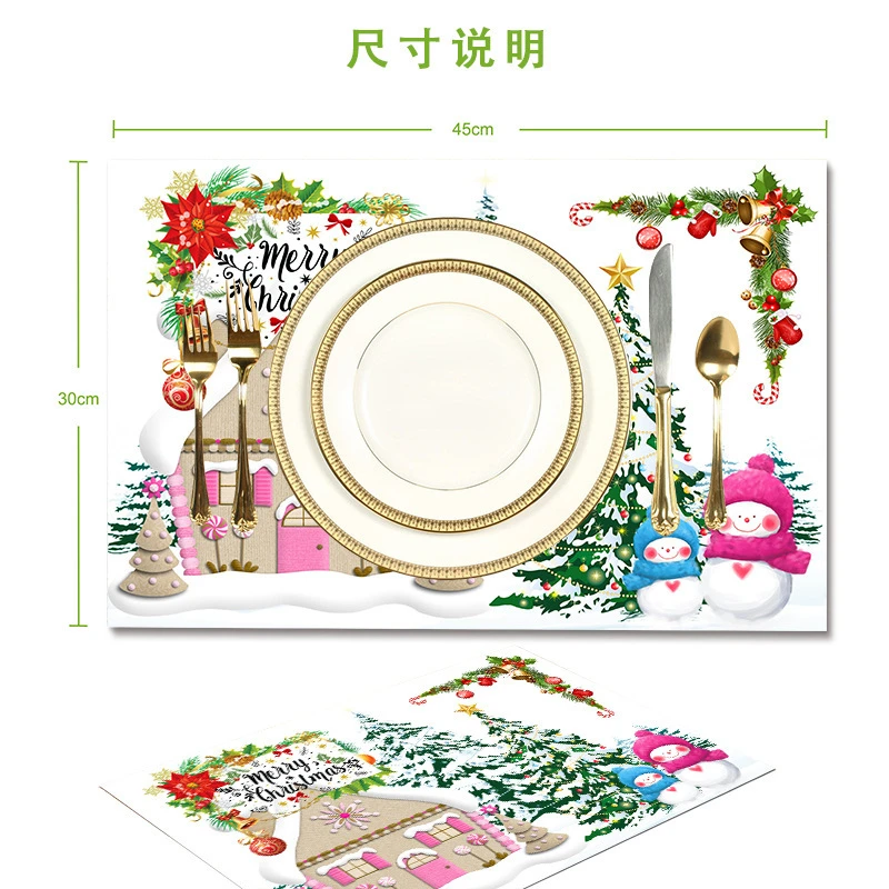 VIKAMA Lines & Size Placemat, Washable Heat Resistant Placemat for Dining Room Kitchen Party