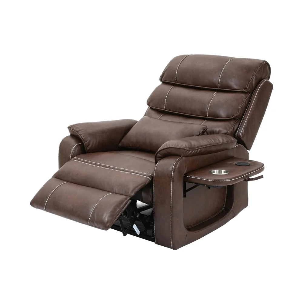Power Lift Recliner Chair for Adults Elderly Lay Flat Leather Massage Heating Extended Footrest Wireless Charging USB