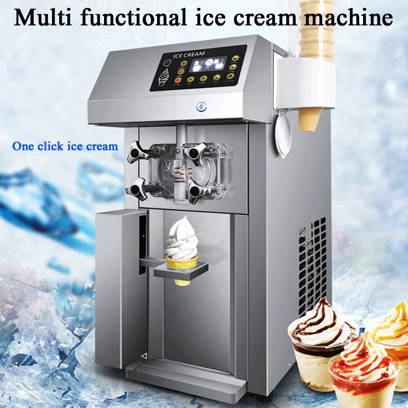 

Desktop Three-color Soft Ice Cream Machine Commercial Small Ice Cream Machine Stainless Steel Body With High Quality