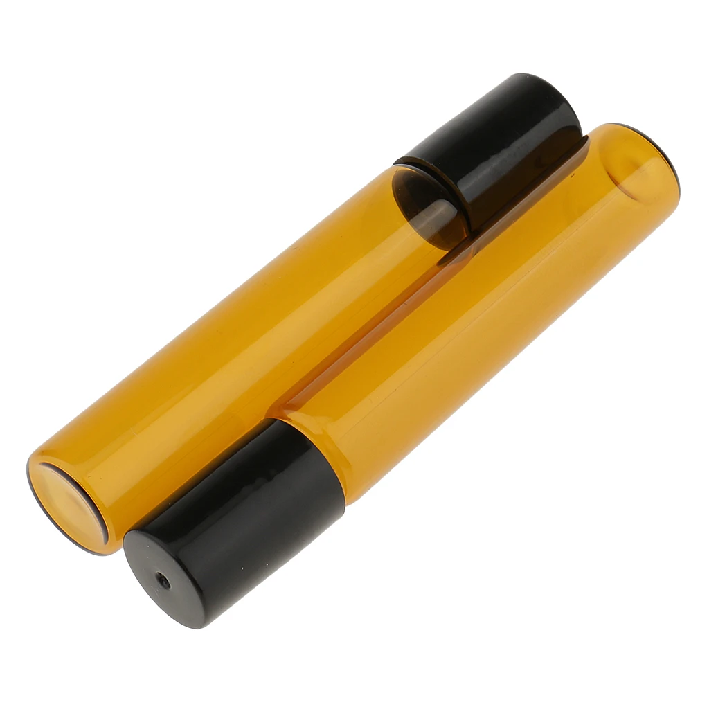 Roll-on Bottles Lot 10ml Brown Glass Refillable Leakproof Design with Steel Roller for and Cosmetics