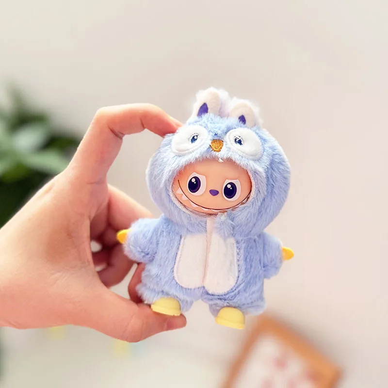 

10cm Mini Labubu 4.0 Doll Clothes 4th-Gen Cute Penguin Onesie Yellow Boots Accessories for Mini Labubu