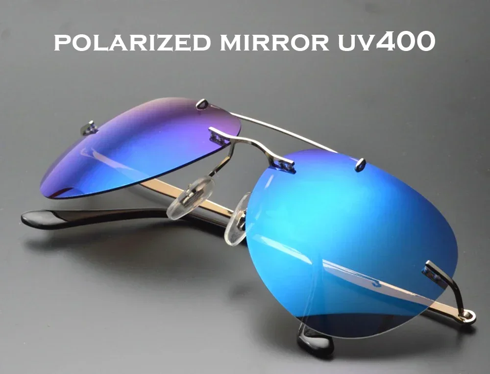 LIMITED!!! CLARAVIDA MEN WOMEN AVIATION RIMESS BLUE MIRROR UV400 POLARIZED WITH CASE SUNGLASSES