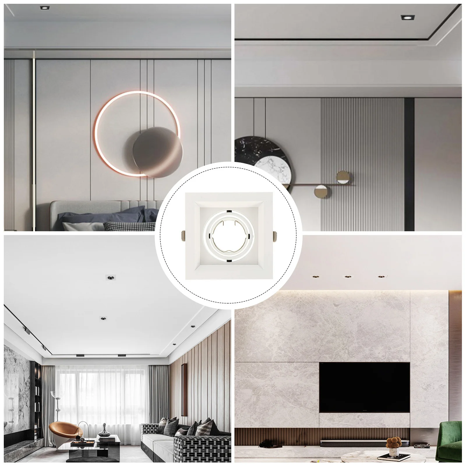 

1Pcs Spotlight Trim Ring High Quality Adjustable Ceiling Light Mount Shell Compatible Mr16 Gimbal Fixture for Kitchen