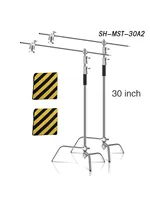 Professional 260cm Photography Tripod C-Stand Light Stand with Boom Arm Stainless Steel Metal Softbox Studio Lighting Stand