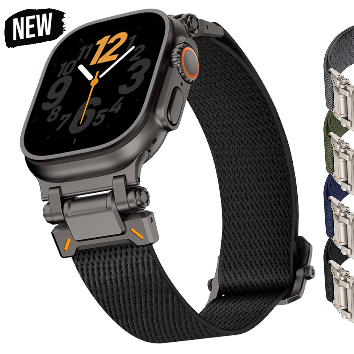 Correa deportiva de nailon para Apple Watch 2, 49mm, 10, 9, 8, 7, pulsera tejida, conector de Metal para Iwatch Series 46mm 45mm 6 5 se 44mm 42
