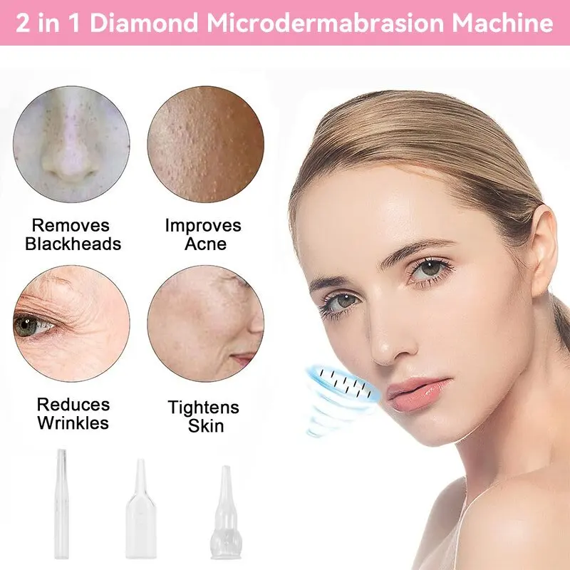 Pink Diamond Dermabrasion machine for Facial Cleansing Skin Care Device for Facial Blackhead Removal Acne Wrinkle Hydration