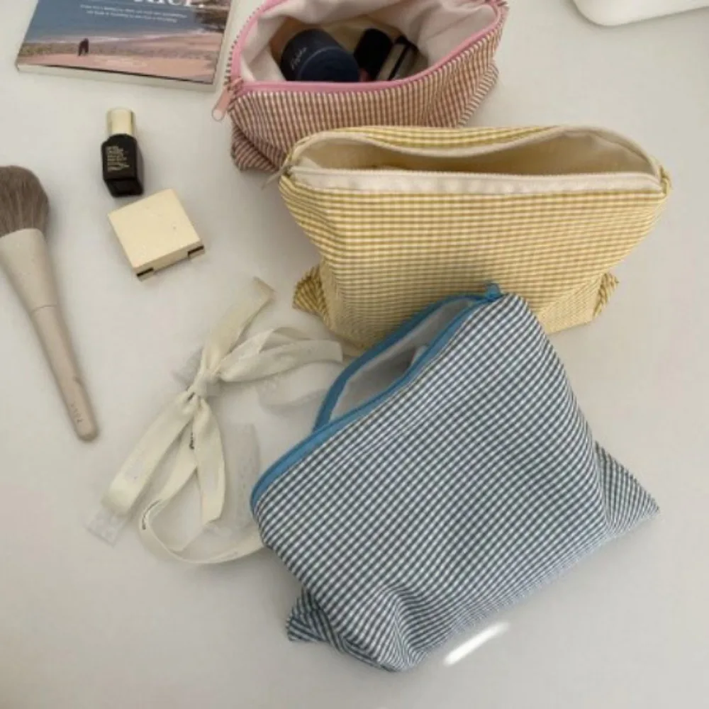 Simplicity Cotton Cosmetic Bag Soft Solid Color Makeup Storage Bag Coin Storage Bag