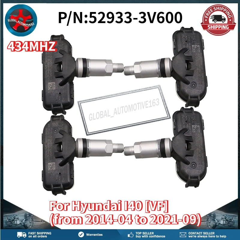 

Датчик давления в шинах TPMS 52933-3V600 434 МГц для Hyundai Grandeur [HG] 2011-2014, I40 [VF] 2014-2021, Kia Rio [UB] 2011-2017