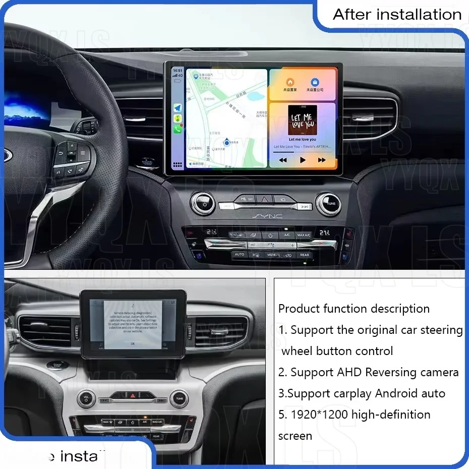 

For Ford Explorer 2021-2025 Auto Multimedia Video Player Car Radio Screen Android Carplay 4G GPS Navigation Stereo Head Unit
