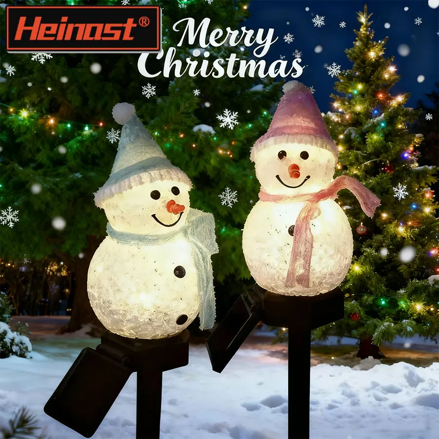 أضواء رجل الثلج لعيد الميلاد تعمل بالطاقة الشمسية، مصابيح LED بيضاء دافئة، ديكور حديقة خارجي لطيف مثالي لساحة زينة عيد الميلاد #1