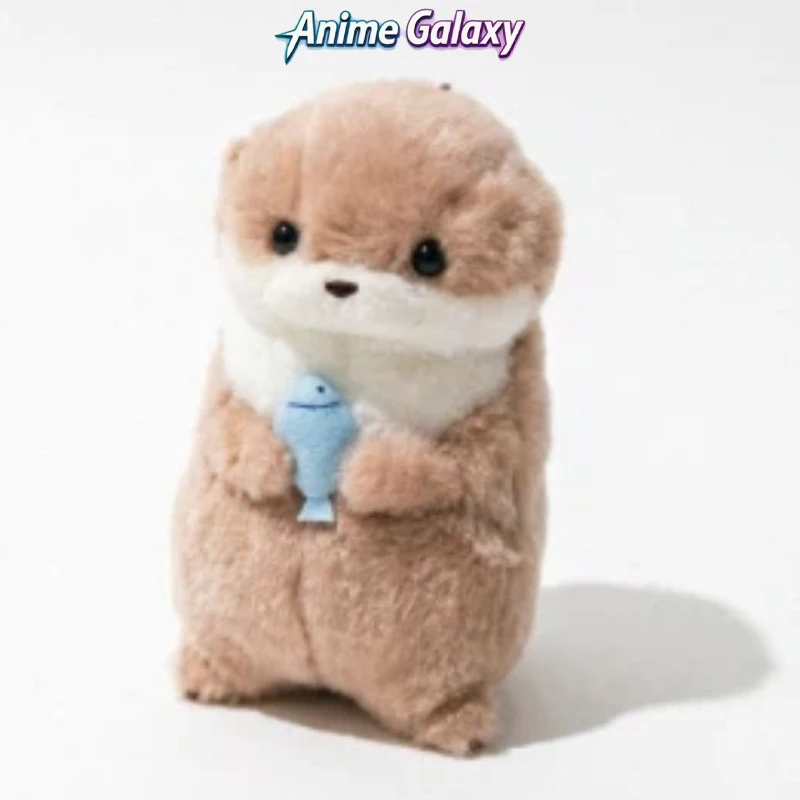Cute Otter Holding Fish Plush Doll Keychain Soft Stuffed Animal Pendant Creative Amuse Gift Toy For Fans Friends Birthday Ho