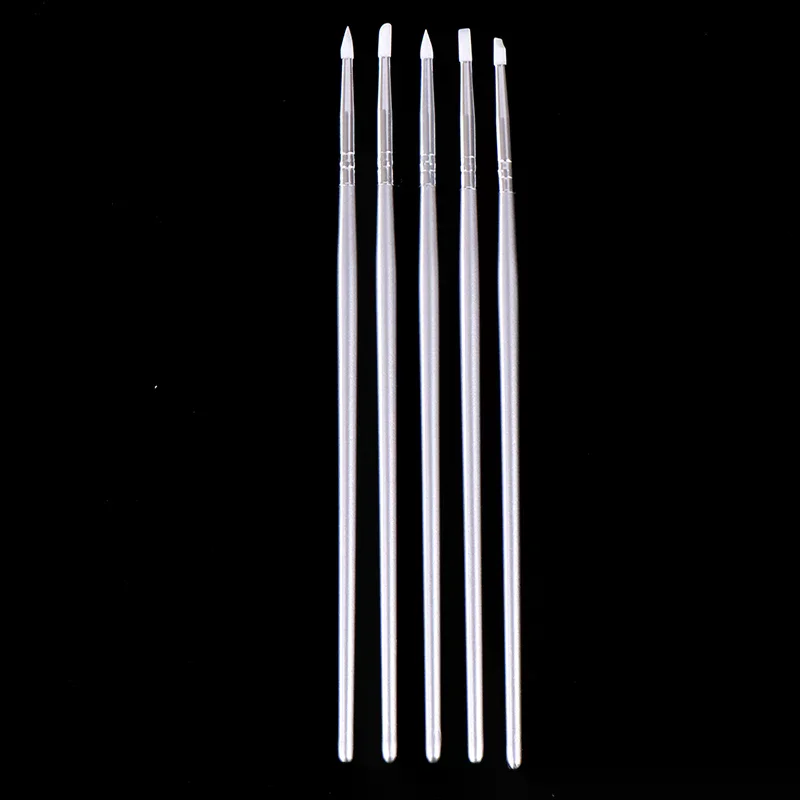 5pcs Nail Art Silicone Point Nail Carving Pen Dotting Tools Sculpture Pen Crafts