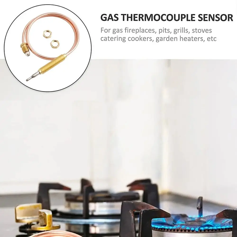 1Set M6 Thermocouple Replacement Set 60/90/120/150cm Gas Valve Induction Line Gas Stove Probe Universal Thread