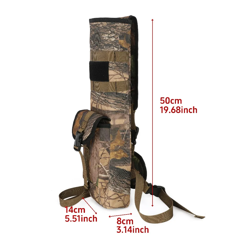 Archery Arrow Quiver Oxford Cloth Tactical Arrow Holder Multi-Function Back Bag Left/Right Hand Bow Hunting Shooting Targeting