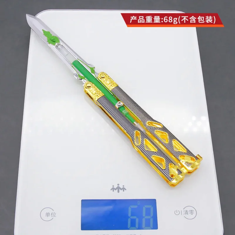 قلم جل Balisong للأسلحة ، سلاح معدني ، سكين فراشة ، لعبة مجسمة ، إكسسوارات أنيمي ، إكسسوارات كوسبلاي