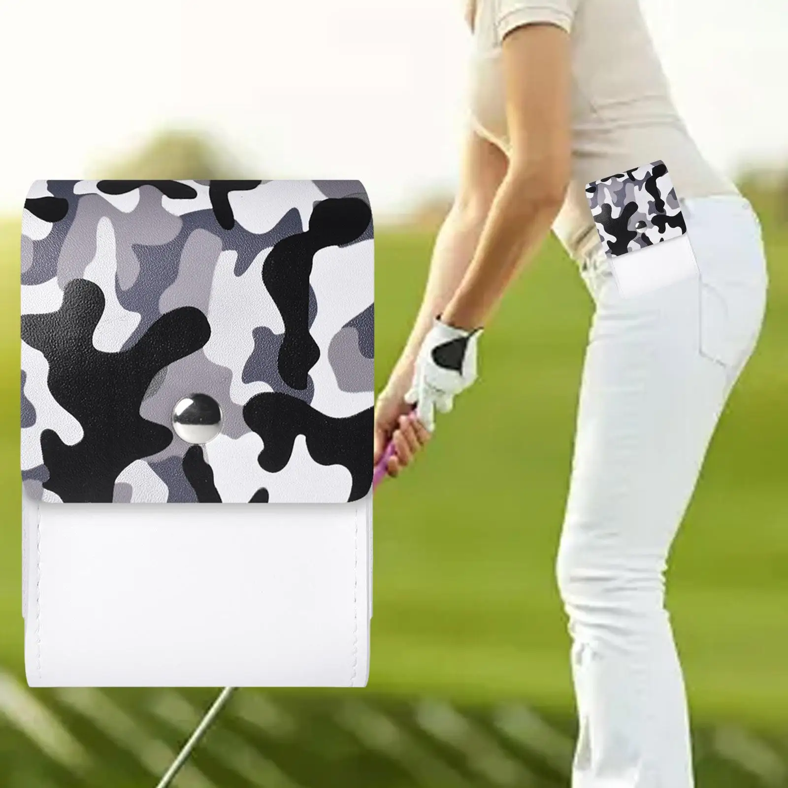 

Golf Rangefinder Case Shockproof Wear Resistant Outdoor Sport Rangefinder Protective Case PU Leather Golf Supplies Waist Bag