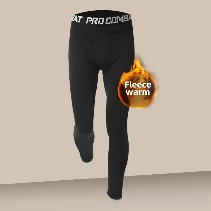 Men's Thermal Plush Base Layer Set Winter Thickened Running Trainning Quick Drying Clothes Fitness Tight Sports Men's Sweats Set image 6