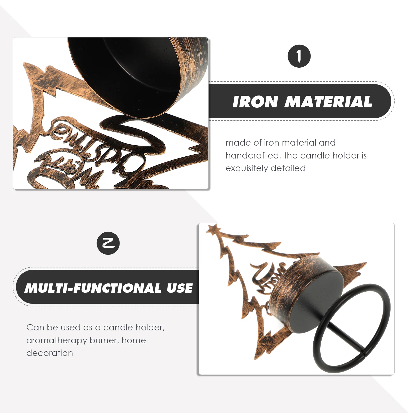 

Iron Art Holder Christmas Themed Xmas Decor For Party Tabletop Decoration Aromatherapy Burner Desktop Adornment