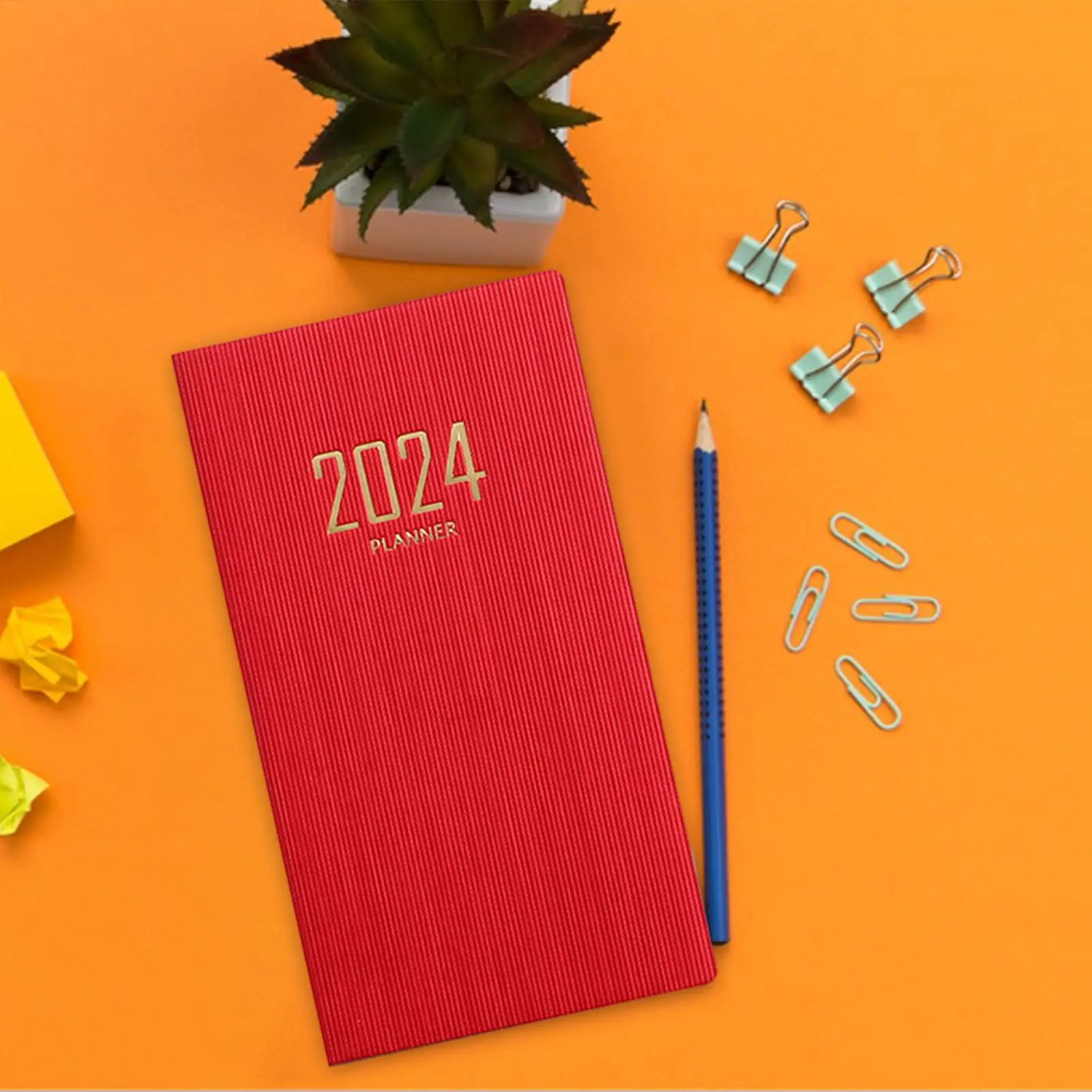 3x2024 مخطط أسبوعي 2024 كتاب موعد A6 60 ورقة 120 صفحة ورق سميك دفتر جدول الأعمال مخطط أكاديمي للأعمال