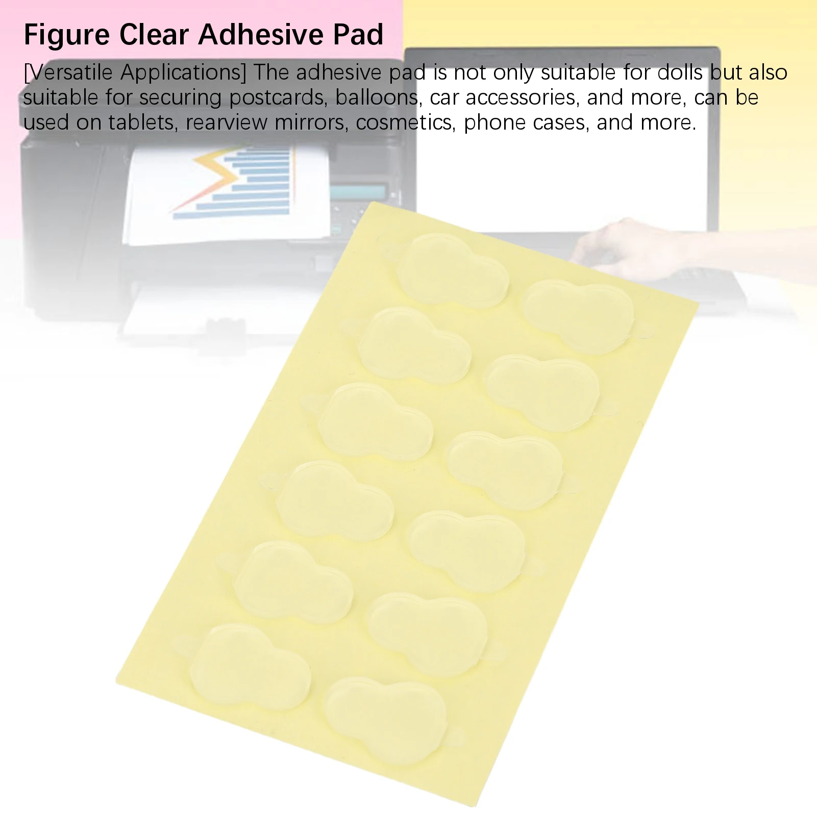 人形用透明粘着テープ フィギュア用透明粘着パッド 18x14x1.5mm 防水 取り外し可能 粘着性両面粘着パッド フィギュア用