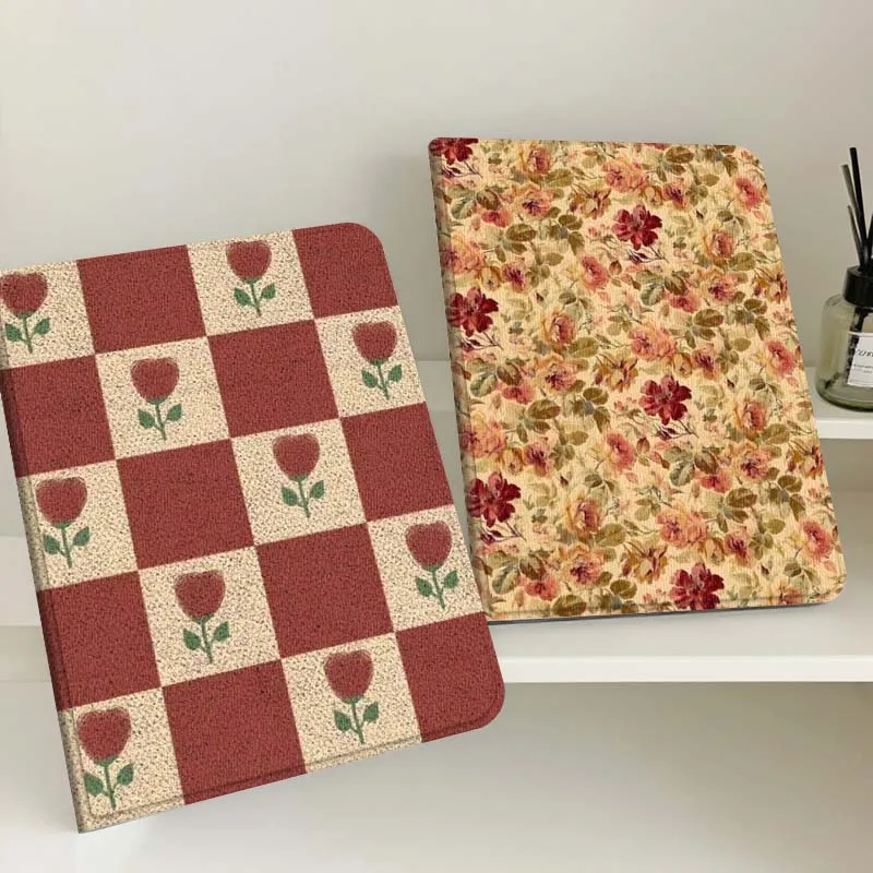 

Red Checkerboard Rose Gift Tablet Case For Samsung Tab Galaxy S6 S11 A A7 A8 A9 A11 10.1 10.4 10.5 Plus Lite