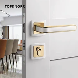 Indoor Wood Door Lock Bedroom Quiet Magnetic Suction Door Lock Household Split Room Door Lock Modern Mute Gold Handle