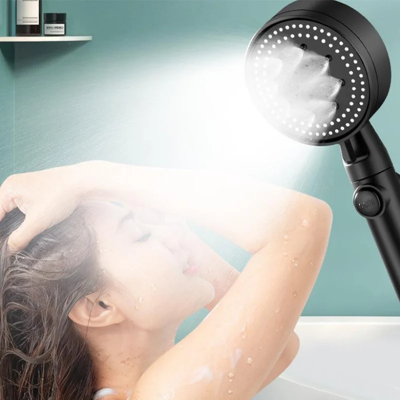 Five-speed Shower Booster Shower Head Bathroom Household Water Heater Bath Handheld Shower Head Bracket Washroom Accessories