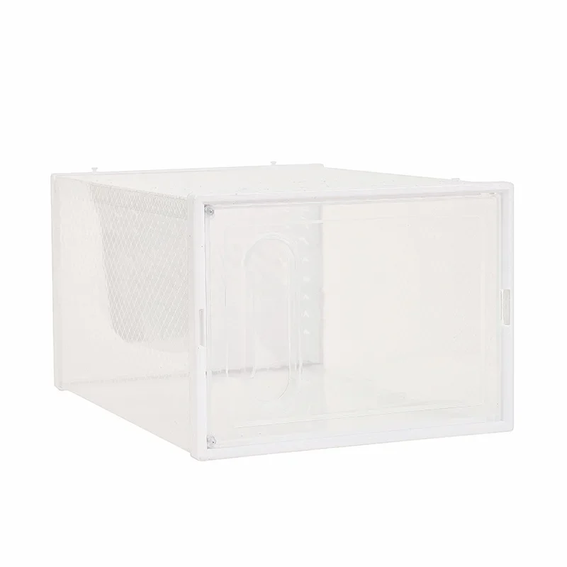 Thick Side Sliding Door Magnetic Buckle Transparent Foldable Shoe Storage Box Shoe Cabinet Stackable Cabinet Shoe Storage