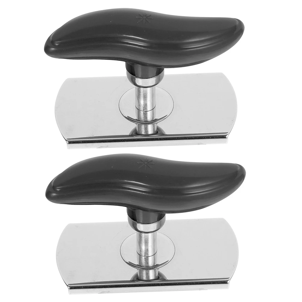 

2 Pcs Stainless Steel Jar Opener Can Adjustable Smooth Edge H Held Black Travel Portable Metal Camping Reusable