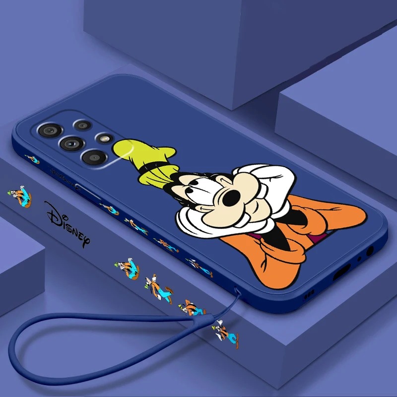 Disney Goofy Cute Dog Liquid Left Rope For Samsung Note 20 10 A54 A31 A14 A03 A22 A34 A04 A24 Ultra Plus 5G Soft Phone Case image 4