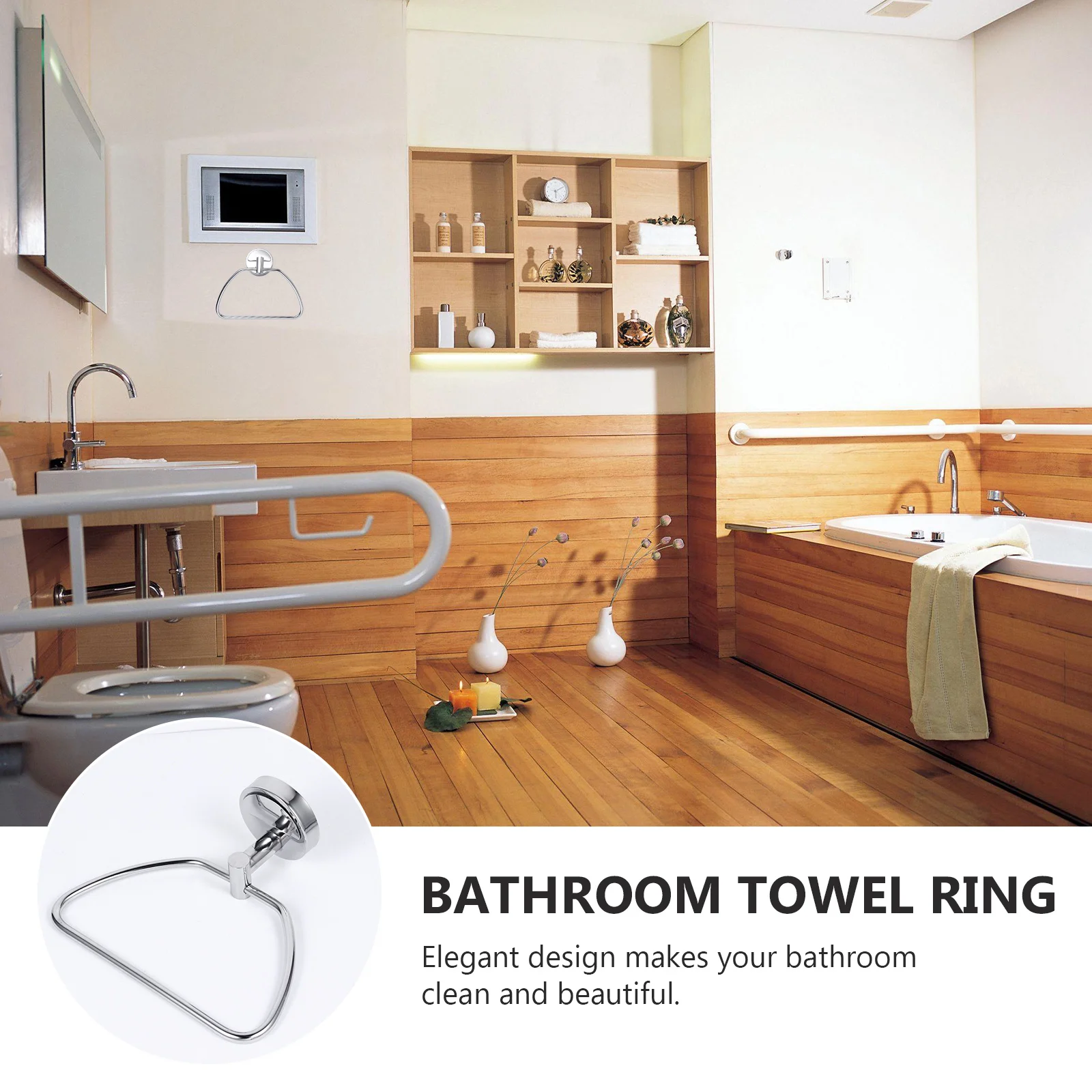 

Stainless Steel Towel Hook Semicircle Bathroom Towel Wall Mounted Durable Rust Resistant Bathroom Accessory