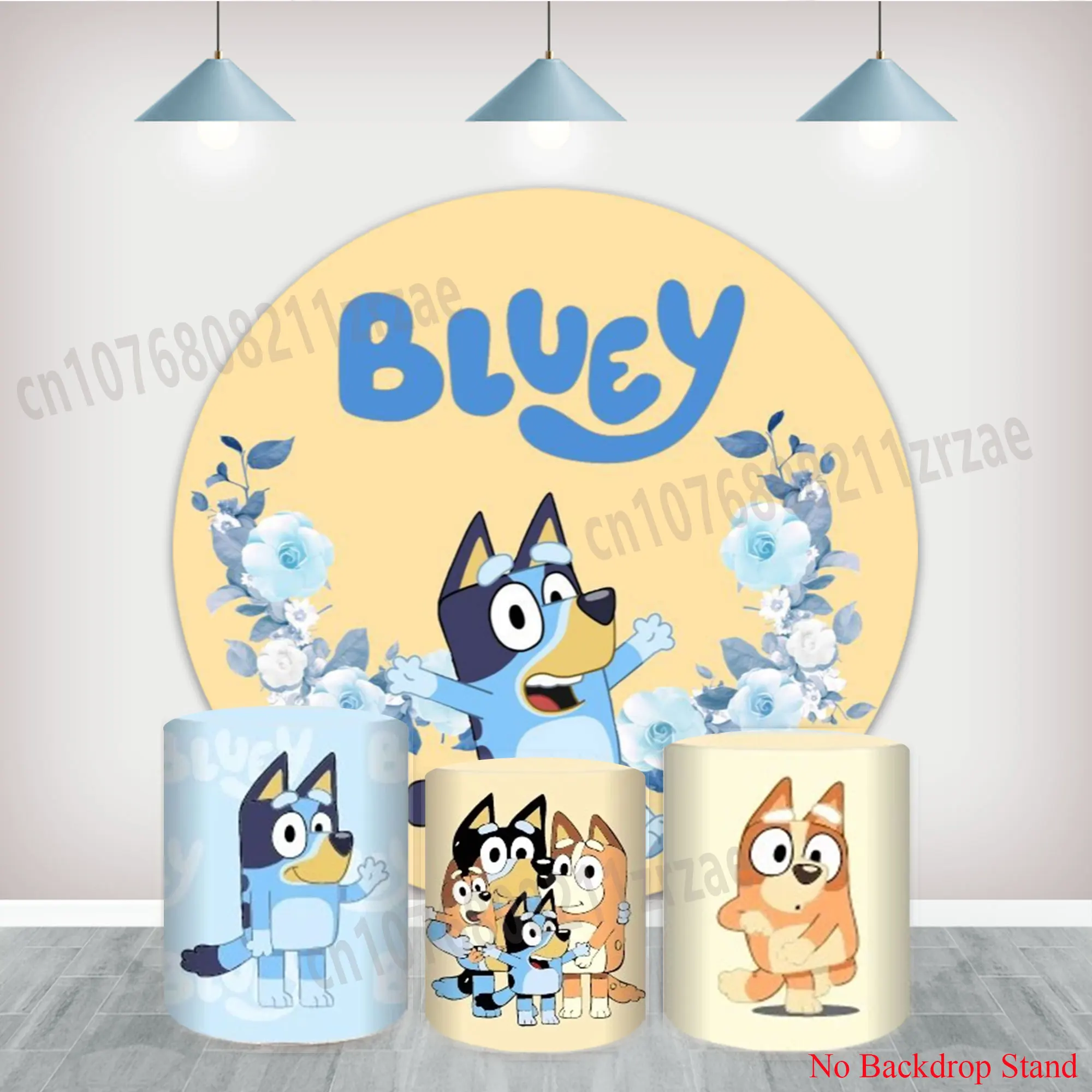 

Круглый фон Blueys для девочек и мальчиков, декор для дня рождения, баннер для детского праздника, цилиндрический фон для фотосессии с собаками, реквизит для фотосъемки
