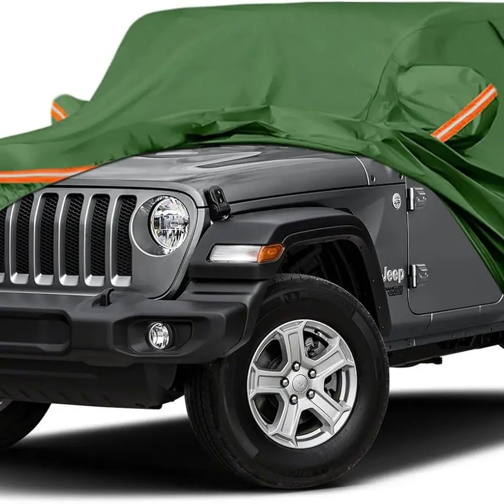 

All-Weather Heavy-Duty Jeep Wrangler 4-Door Cover 2007-2025, Multilayer with Zippered Entry and Cotton Lining