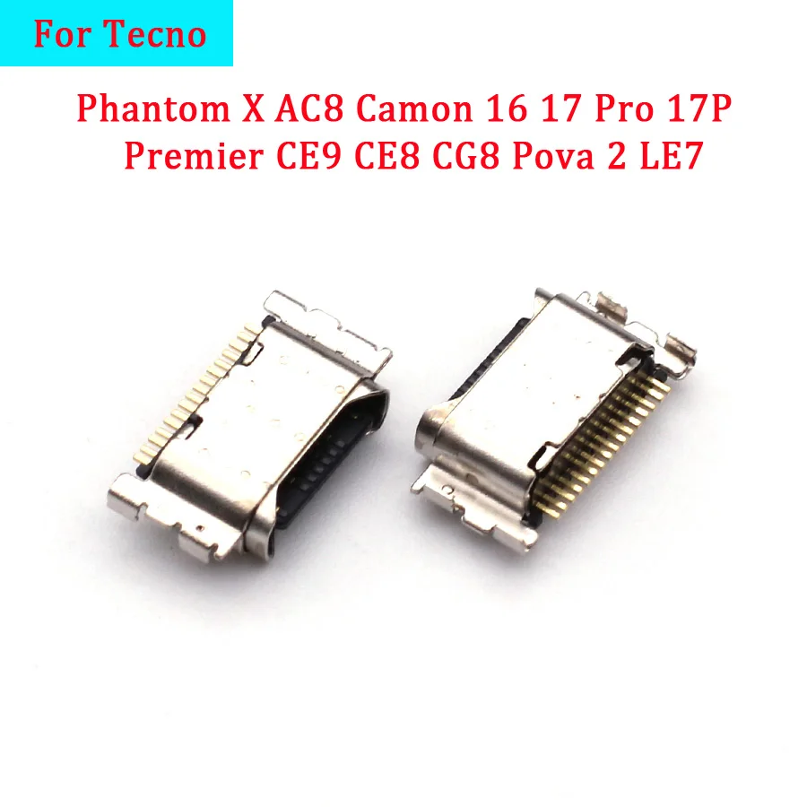 5-10Pcs USB Charger Charging Dock Port Connector Plug For Tecno Phantom X AC8 Camon 16 Premier CE9 17 Pro CE8 CG8 17P Pova 2 LE7