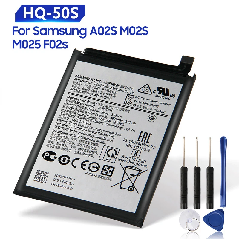 

Сменная батарея для Samsung M02S M025 A02S F02S HQ-50S 5000mAh перезаряжаемая батарея телефона 5000mAh