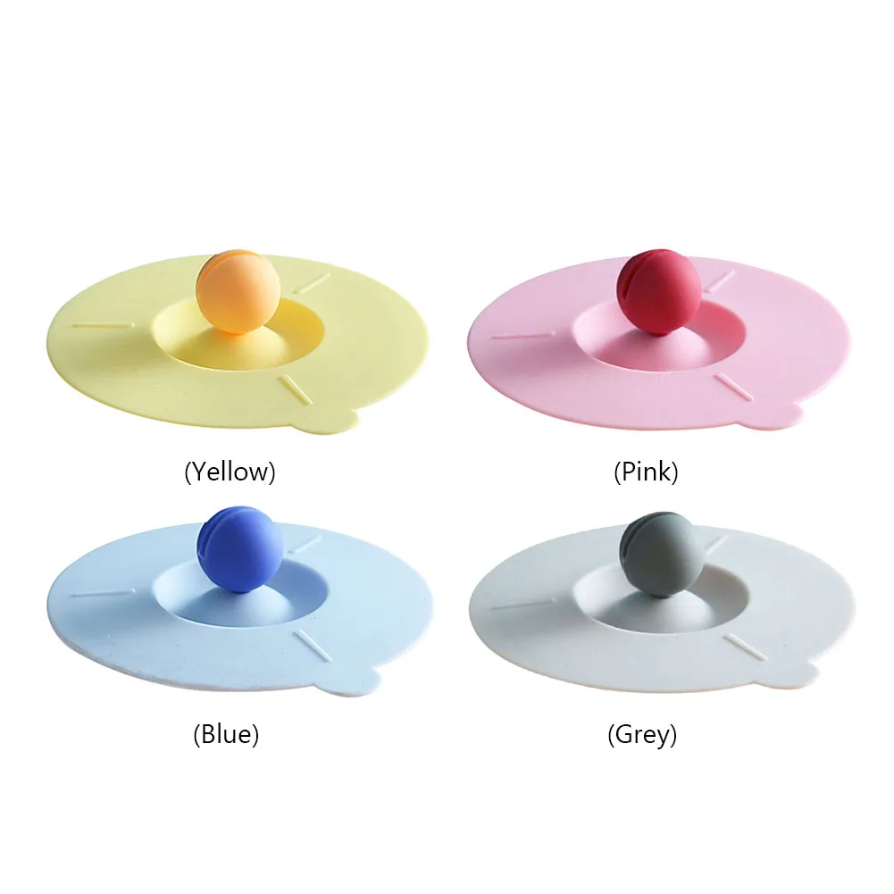 Cute Proof Cup Lid Silicone Glass Mugs Cap with Spoon Holder Airtight Seal Reusable Heat for Glass Mugs