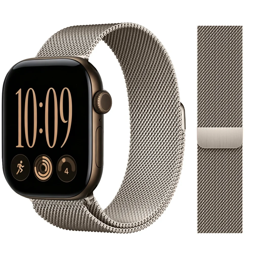 Milanese band voor Apple Watch, 46, 42, 44, 40, 45 mm, originele metalen band, geschikt voor iWatch Series 12, 11, 10, 9, 8, SE, Ultra 3, 4.