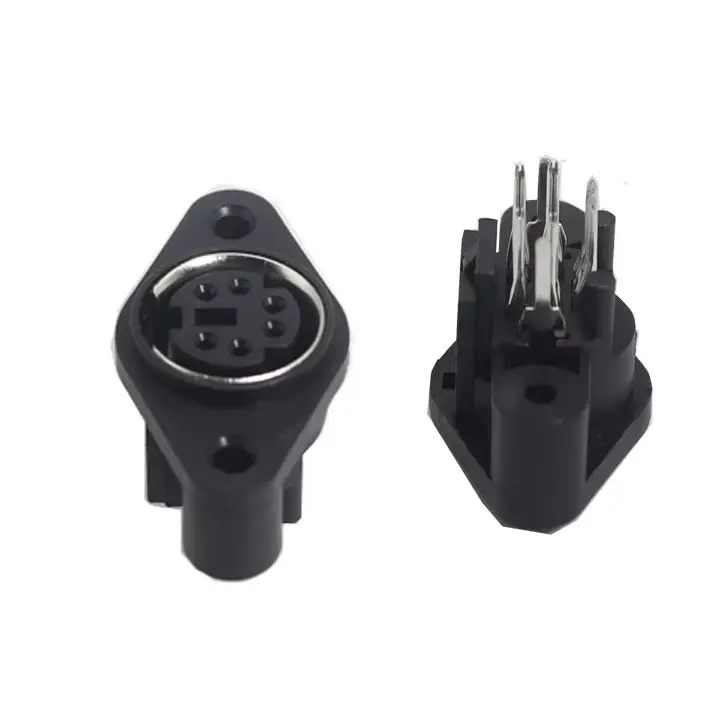 【20-3PCS】Terminal Socket DIN Jack Connector Mini PS2 6Pin with Fixed Hole Mouse Keyboard