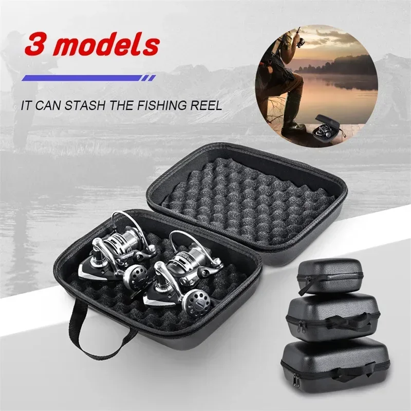 Portable  Fishing Reel Bag Shockproof Waterproof Reel Protective Case Tackle Storage Cases for 1-2 Fishing Reels